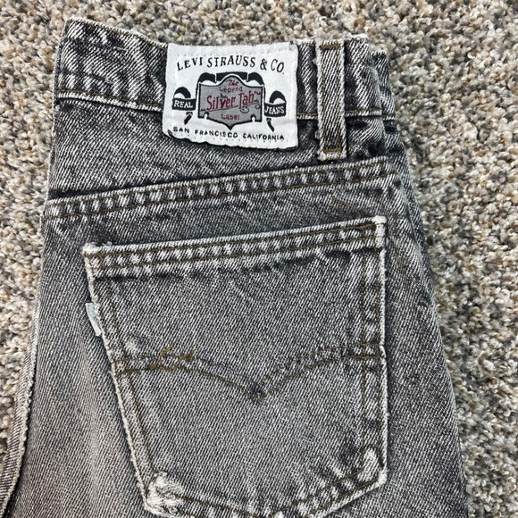 Vintage Levi's SilverTab Jeans 23x27 Gray USA Made Distressed Straight Leg 90s - Picture 10 of 11